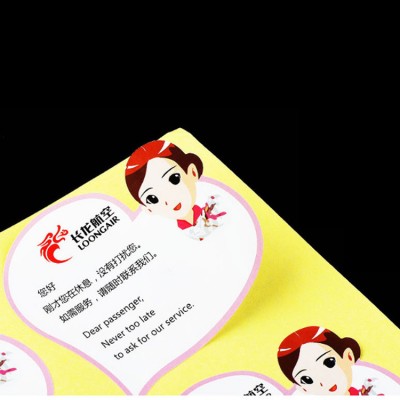 Vinyl die cut double layer easy peel off adhesive label sticker printing service