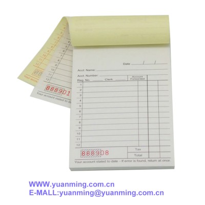 duplicate carbonless tax invoice book