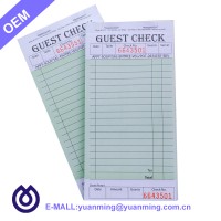 guest check pad for restaurant/hotel