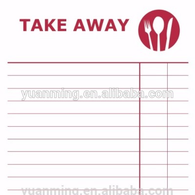 superior customized carbonless waiter order book , restaurant bill book