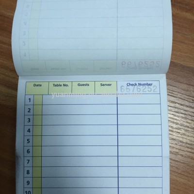 waiter sales order book guest check bill book