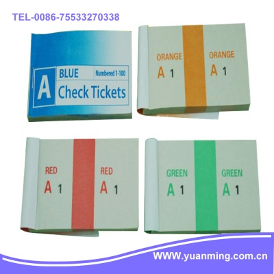 little check ticket book